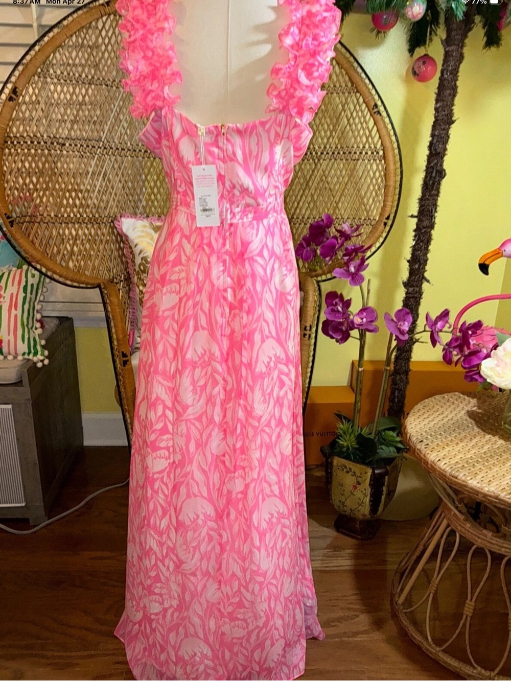 Lilly Pulitzer NWT Amber Maxi Dress Rousseau Pink Tulip To Tango Size 8 - Picture 8 of 9